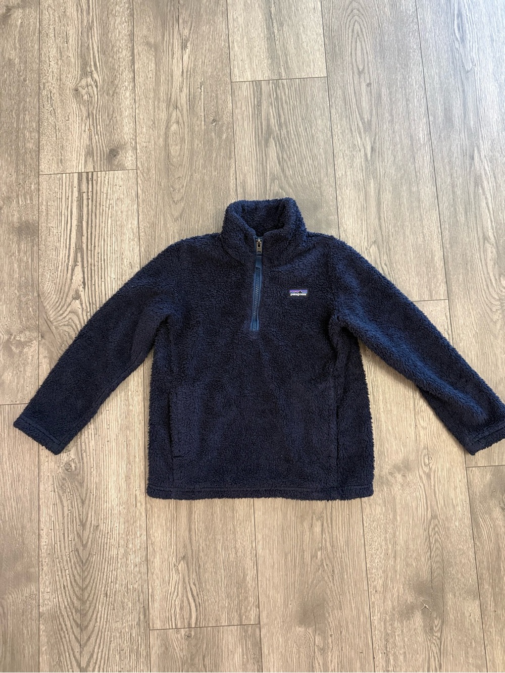 Patagonia Navy Blue Sherpa Fleece Kids Size: Small (7-8) Jacket **Signs Of Wear.